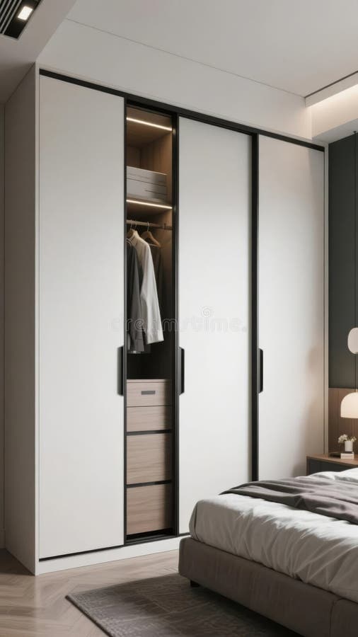 White sliding-door wardrobe
